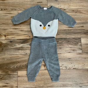 Hanna Andersson 100% Organic Cotton Penguin Sweater Set; Size 12-18 Months